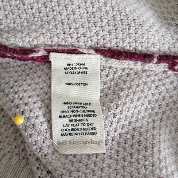 Soft surroundings Womens Fuchsia Purple Floral Print Knit Pullover Sweater Sz M - Picture 6 of 6